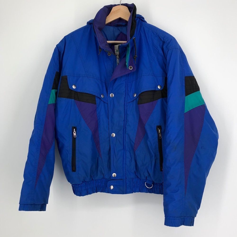 Vintage McGregor Mens Coat Size Medium Blue Colorblock Skiing‎ Snowboarding Snow